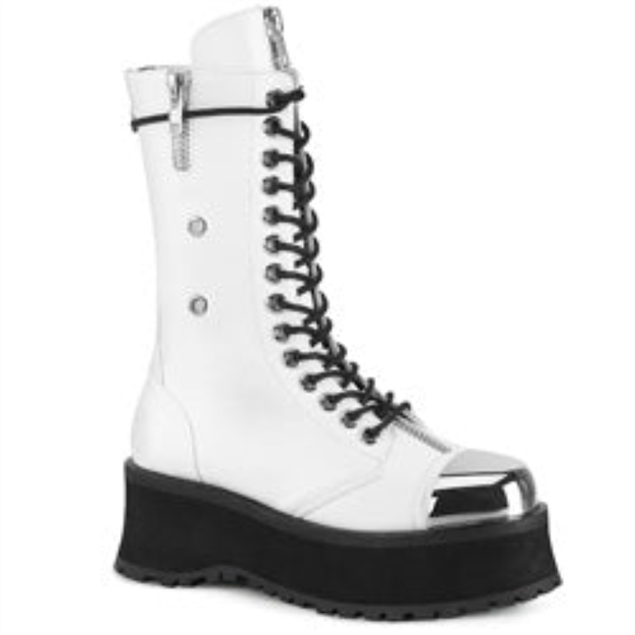 Gravedigger-14 Demonia Ireland White Vegan Leather