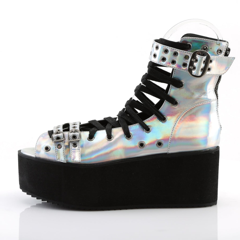 Grip-105 Demonia Ireland Silver Hologram Vegan Leather