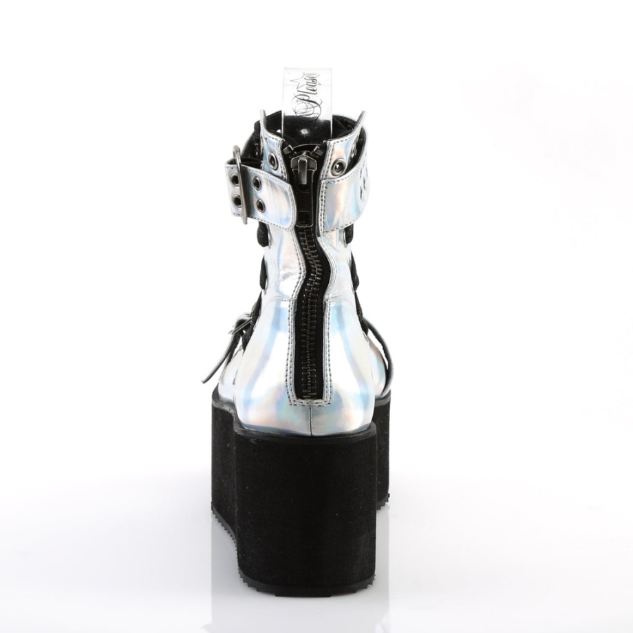 Grip-105 Demonia Ireland Silver Hologram Vegan Leather