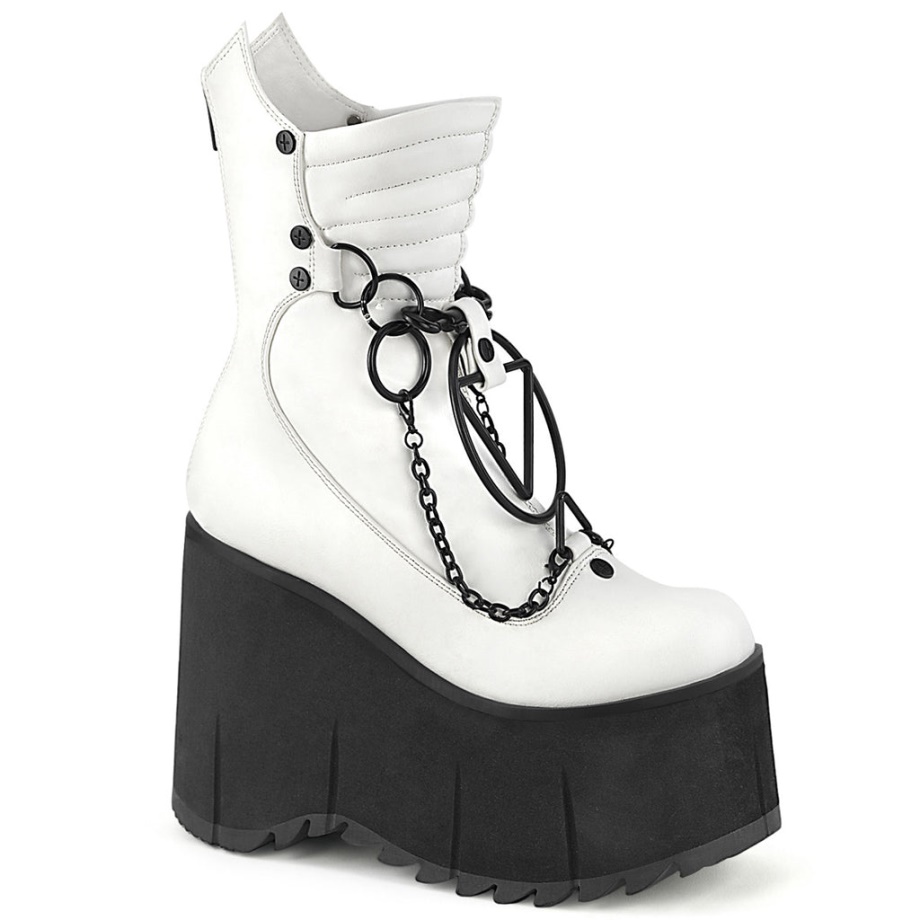 Kera-130 White Vegan Leather Demonia Ireland