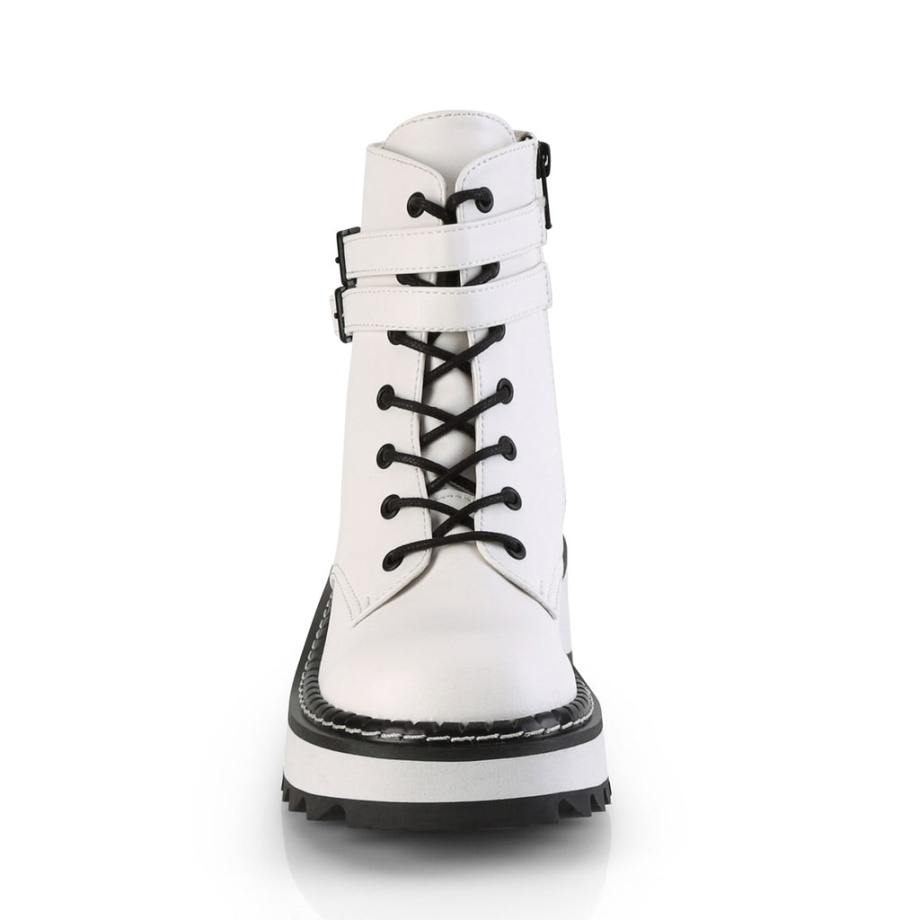 Lilith-152 Demonia Ireland White Vegan Leather