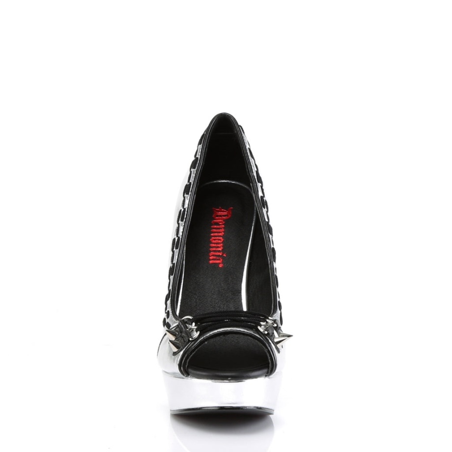 Pixie-18 Demonia Ireland Silver Vegan Leather