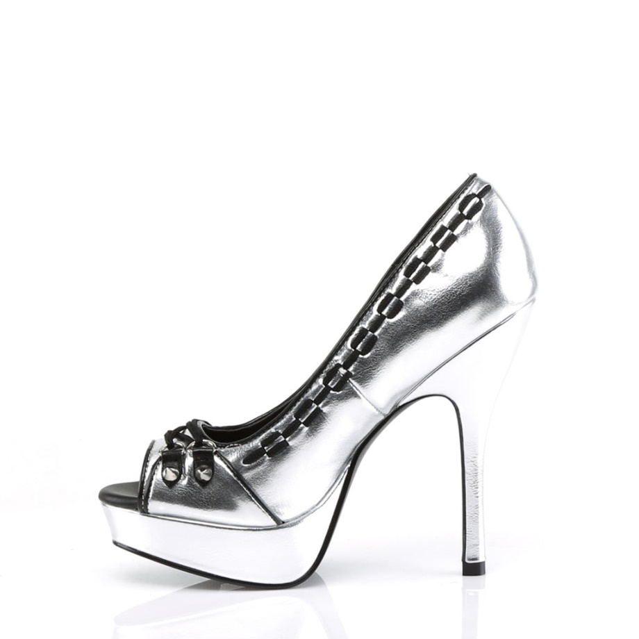 Pixie-18 Demonia Ireland Silver Vegan Leather
