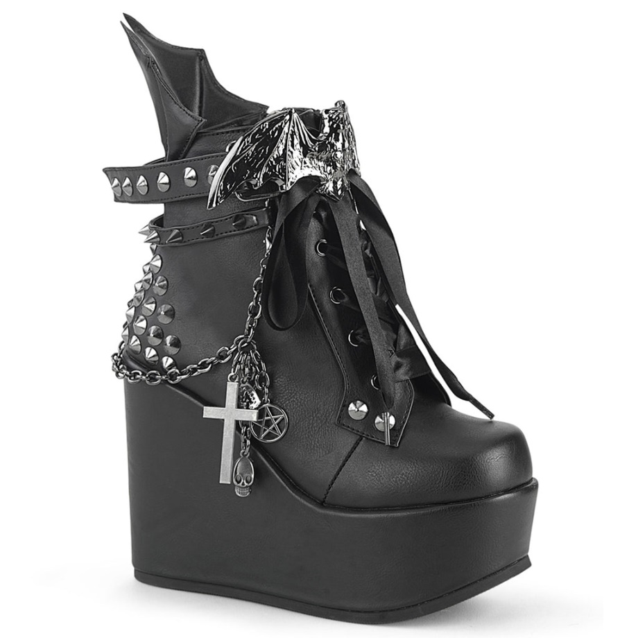 Poison-107 Demonia Ireland Black Vegan Leather