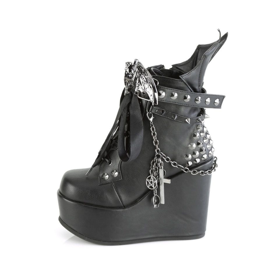 Poison-107 Demonia Ireland Black Vegan Leather