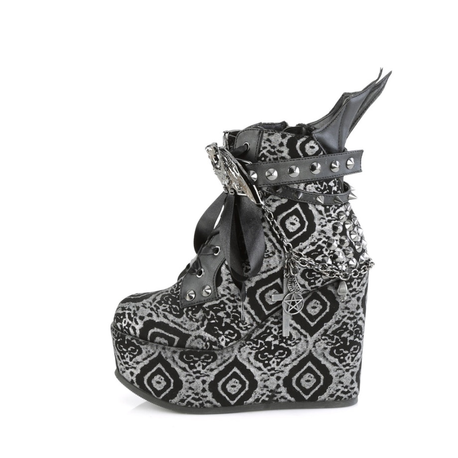 Poison-107 Silver Faux Nubuck Leather Demonia Ireland