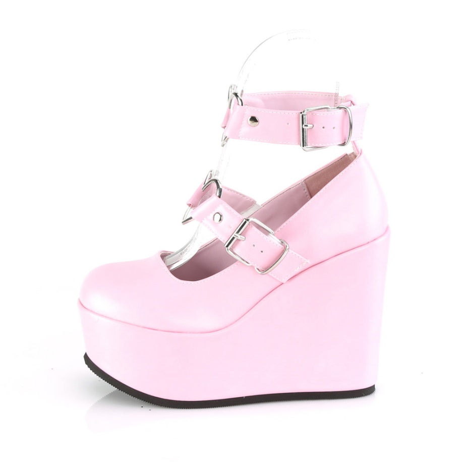 Poison-99-2 Demonia Ireland Baby Pink Vegan Leather