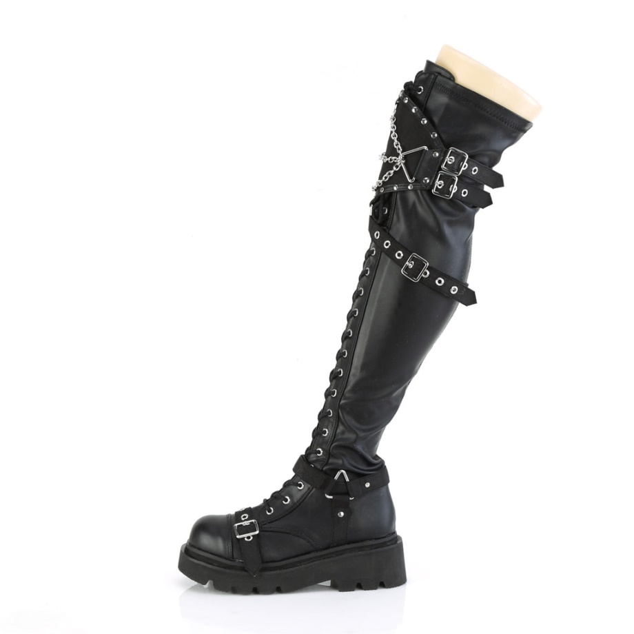 Renegade-320 Black Stretch Vegan Leather Demonia Ireland