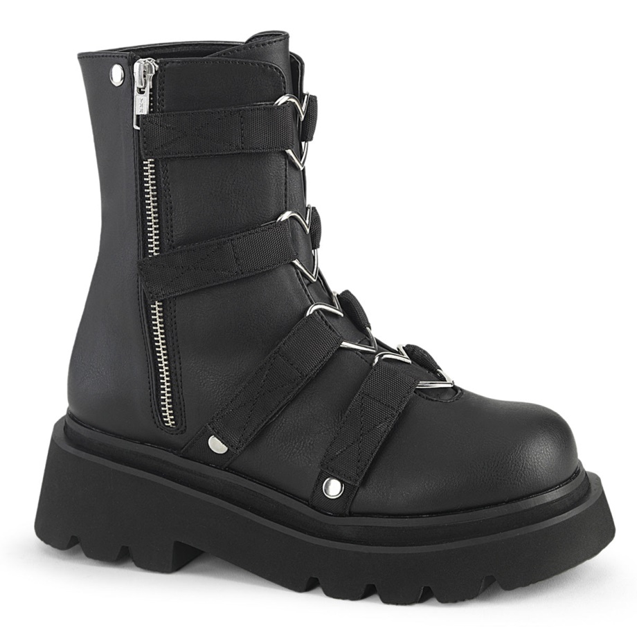 Renegade-50 Black Vegan Leather-Nylon Demonia Ireland