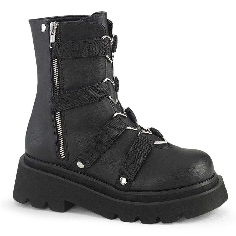 Renegade-50 Black Vegan Leather-Nylon Demonia Ireland