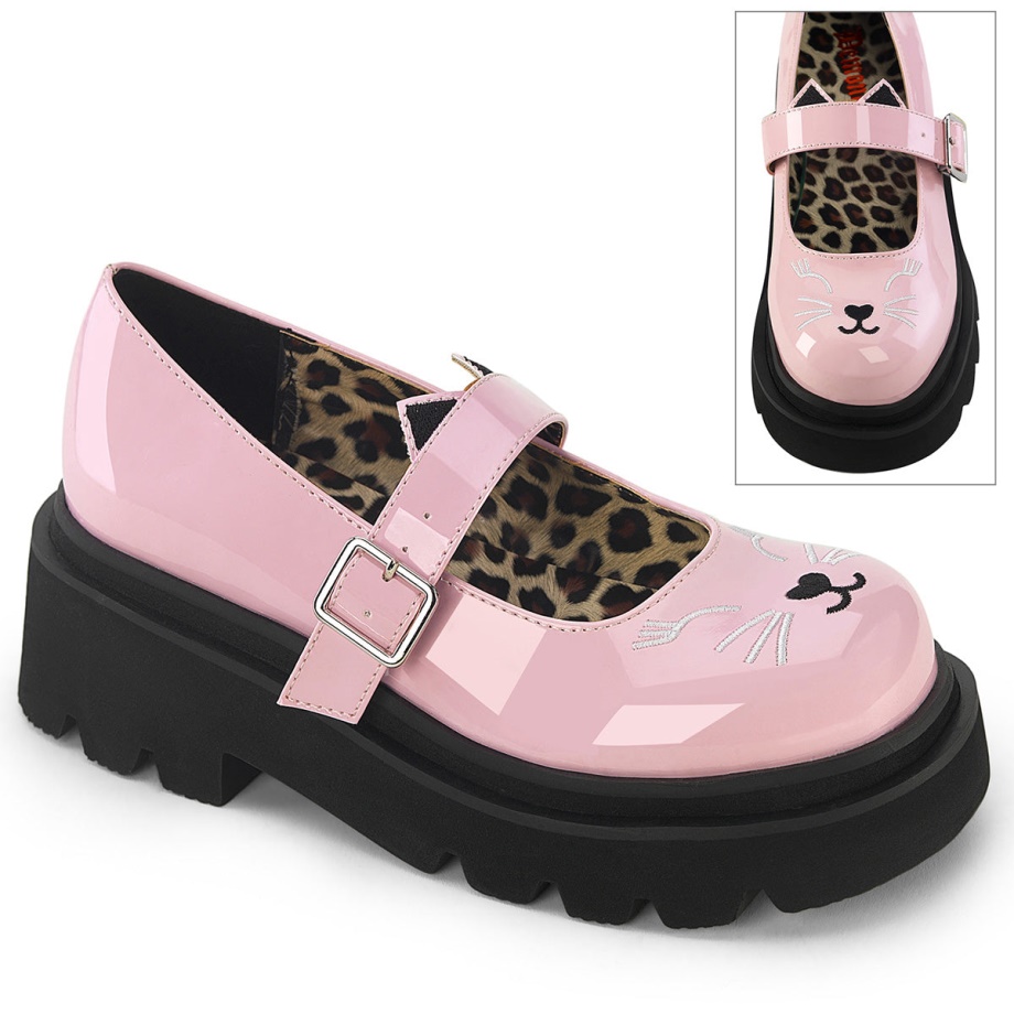 Renegade-56 Baby Pink Patent Demonia Ireland