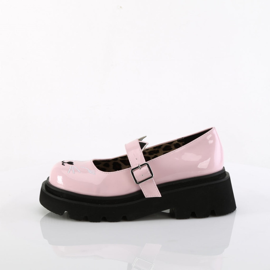 Renegade-56 Baby Pink Patent Demonia Ireland