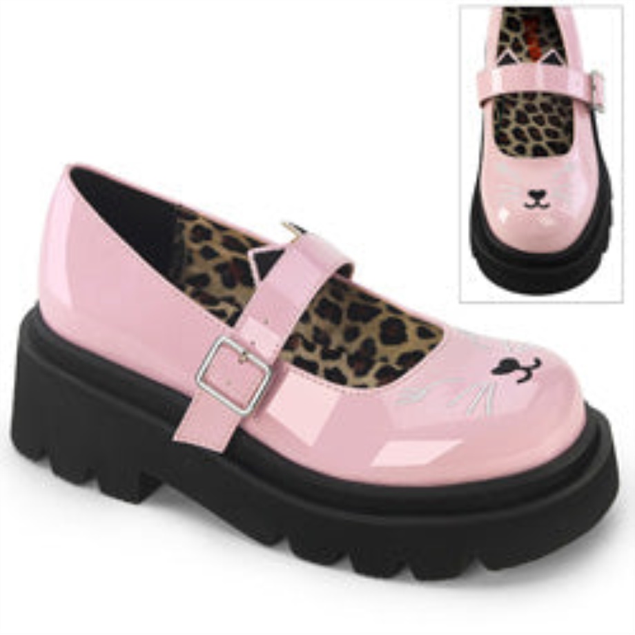 Renegade-56 Baby Pink Patent Demonia Ireland