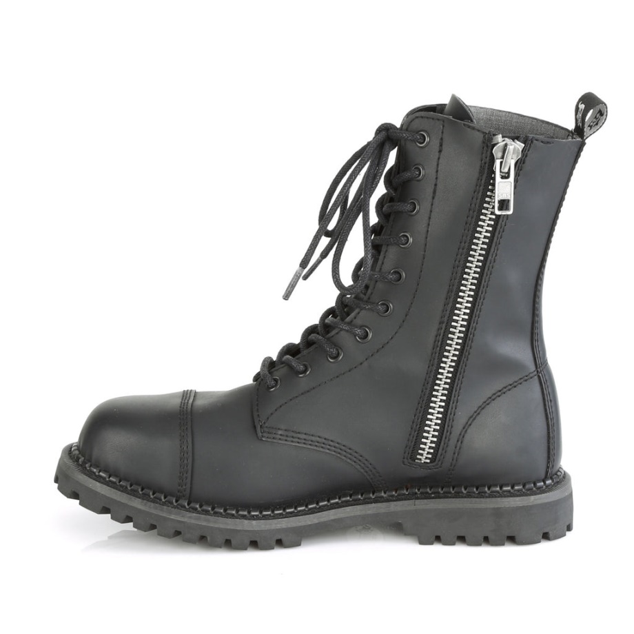 Riot-10 Demonia Ireland Black Vegan Leather