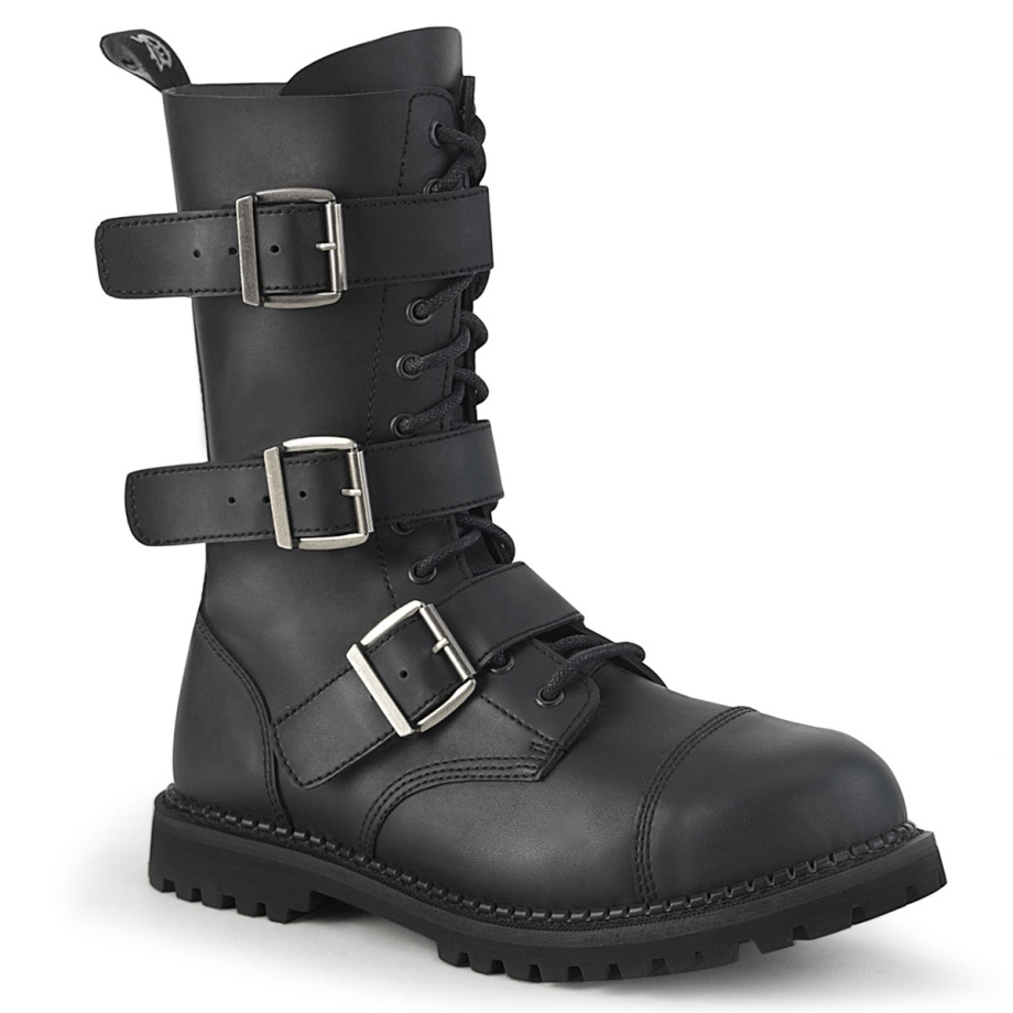Riot-12Bk Black Vegan Leather Demonia Ireland