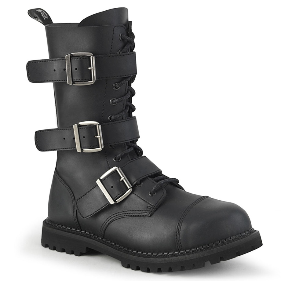 Riot-12Bk Black Vegan Leather Demonia Ireland