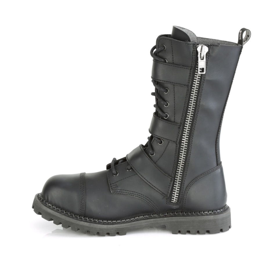 Riot-12Bk Black Vegan Leather Demonia Ireland