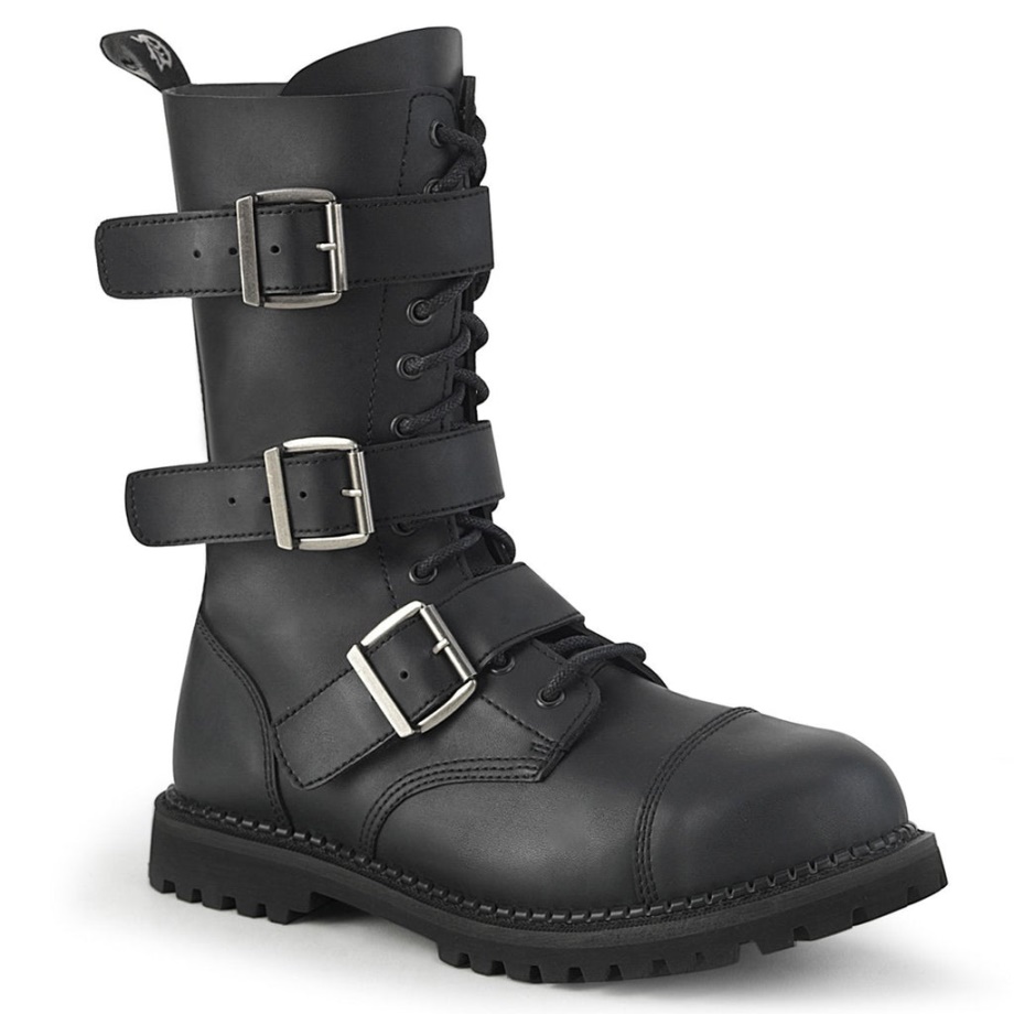Riot-12Bk Black Vegan Leather Demonia Ireland