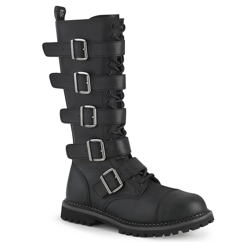 Riot-18Bk Demonia Ireland Black Vegan Leather