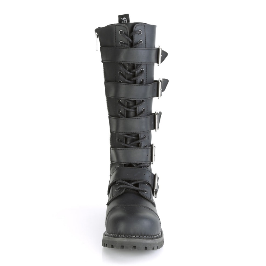 Riot-18Bk Demonia Ireland Black Vegan Leather