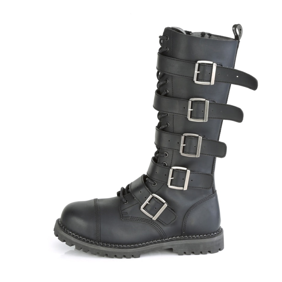 Riot-18Bk Demonia Ireland Black Vegan Leather