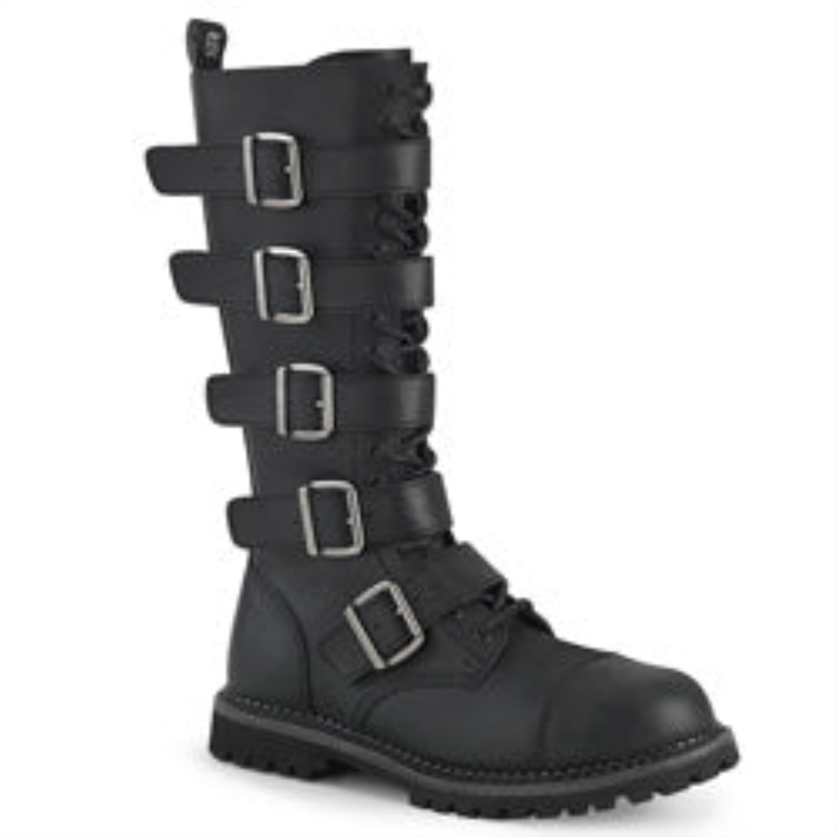Riot-18Bk Demonia Ireland Black Vegan Leather