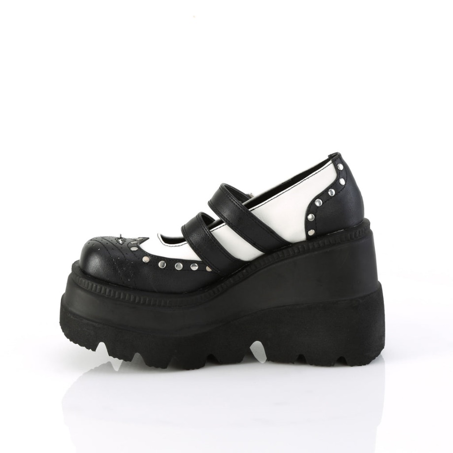 Shaker-27 Black-White Vegan Leather Demonia Ireland