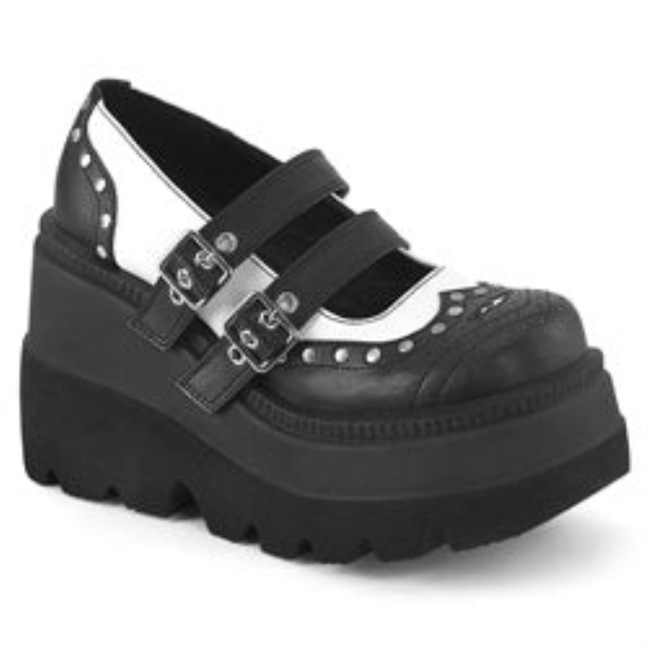 Shaker-27 Black-White Vegan Leather Demonia Ireland