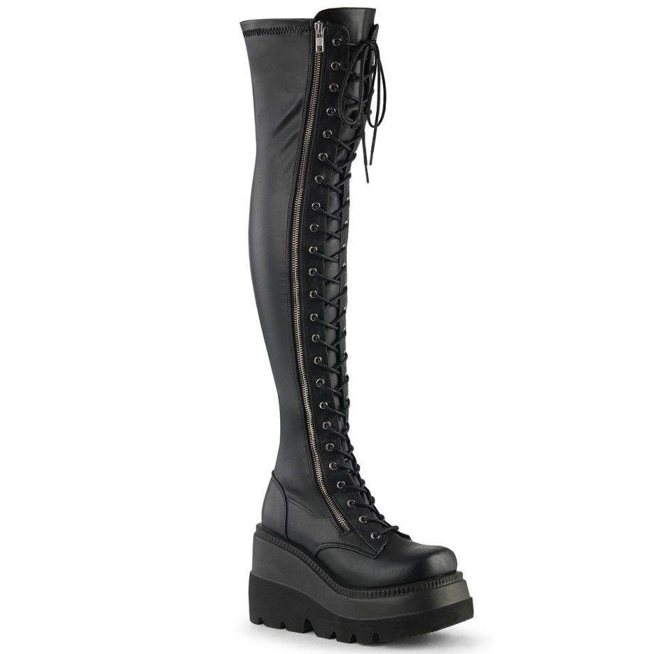 Shaker-374 Demonia Ireland Black Str Vegan Leather