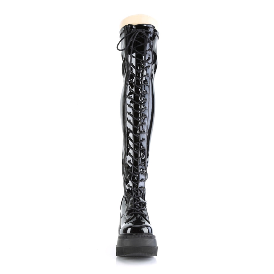 Shaker-374 Demonia Ireland Black Stretch Patent