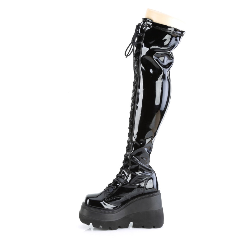 Shaker-374 Demonia Ireland Black Stretch Patent