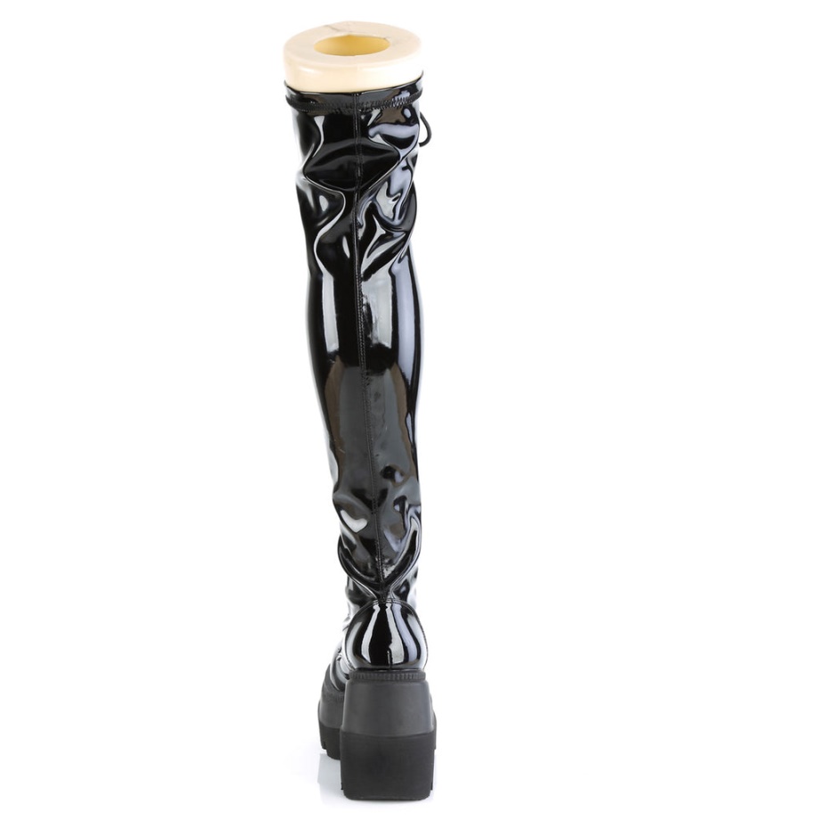 Shaker-374 Demonia Ireland Black Stretch Patent