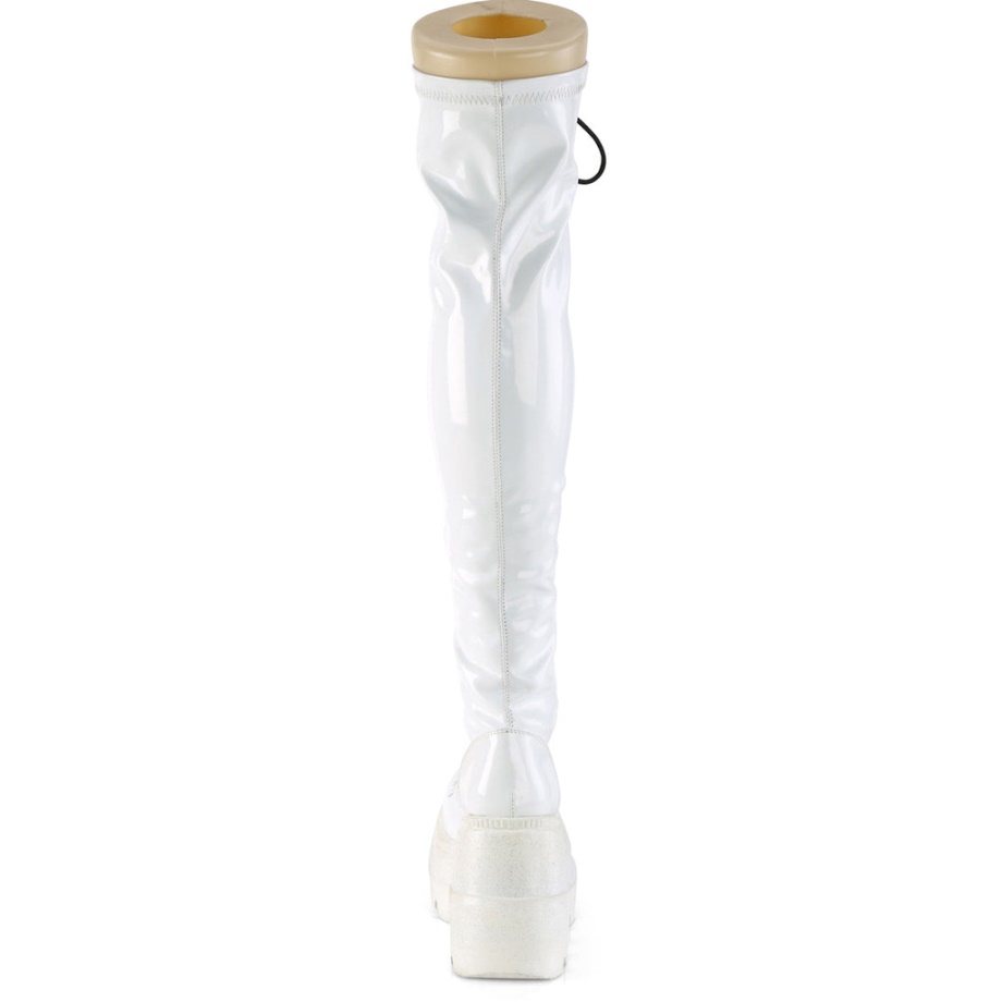 Shaker-374 White Hologram Stretch Patent Demonia Ireland