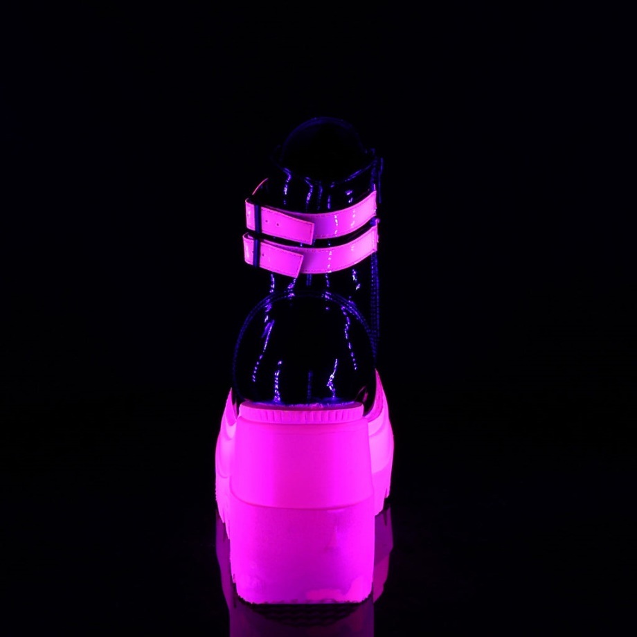 Shaker-52 Black Patent-U V Neon Pink Demonia Ireland