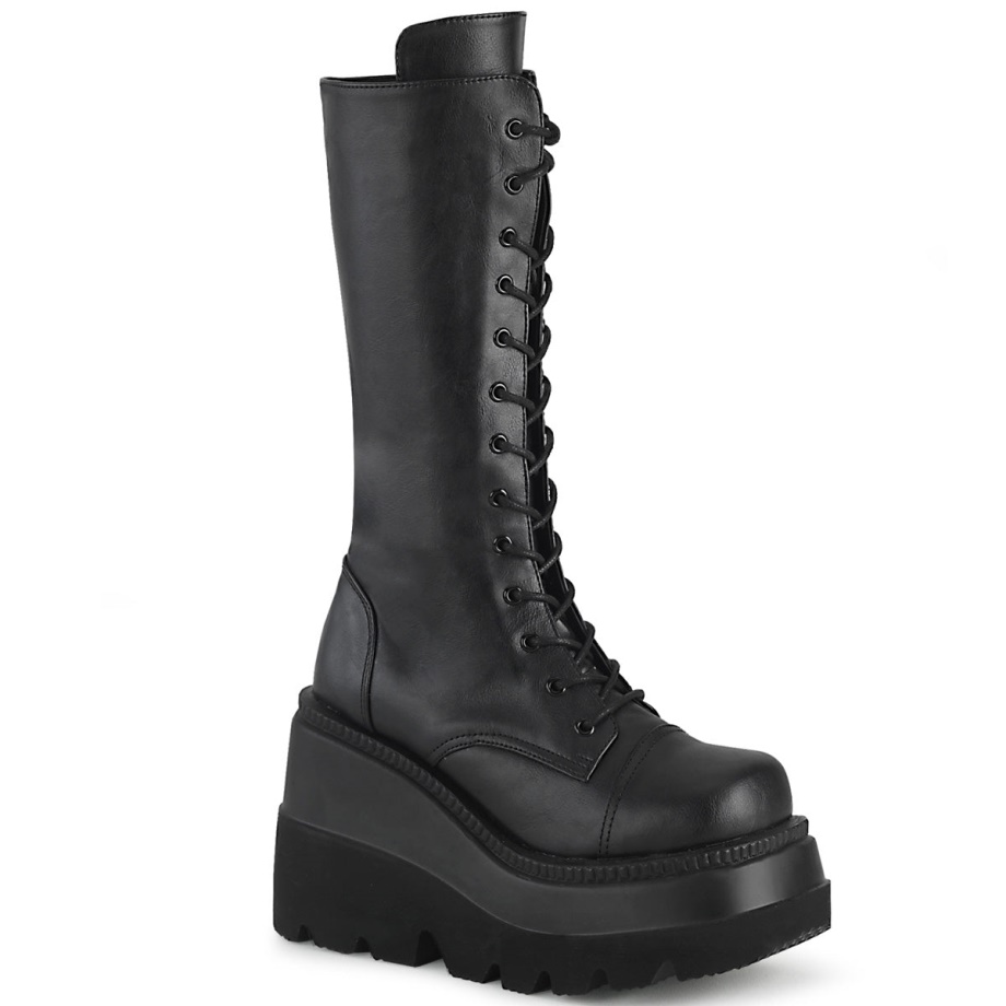 Shaker-72 Demonia Ireland Black Vegan Leather