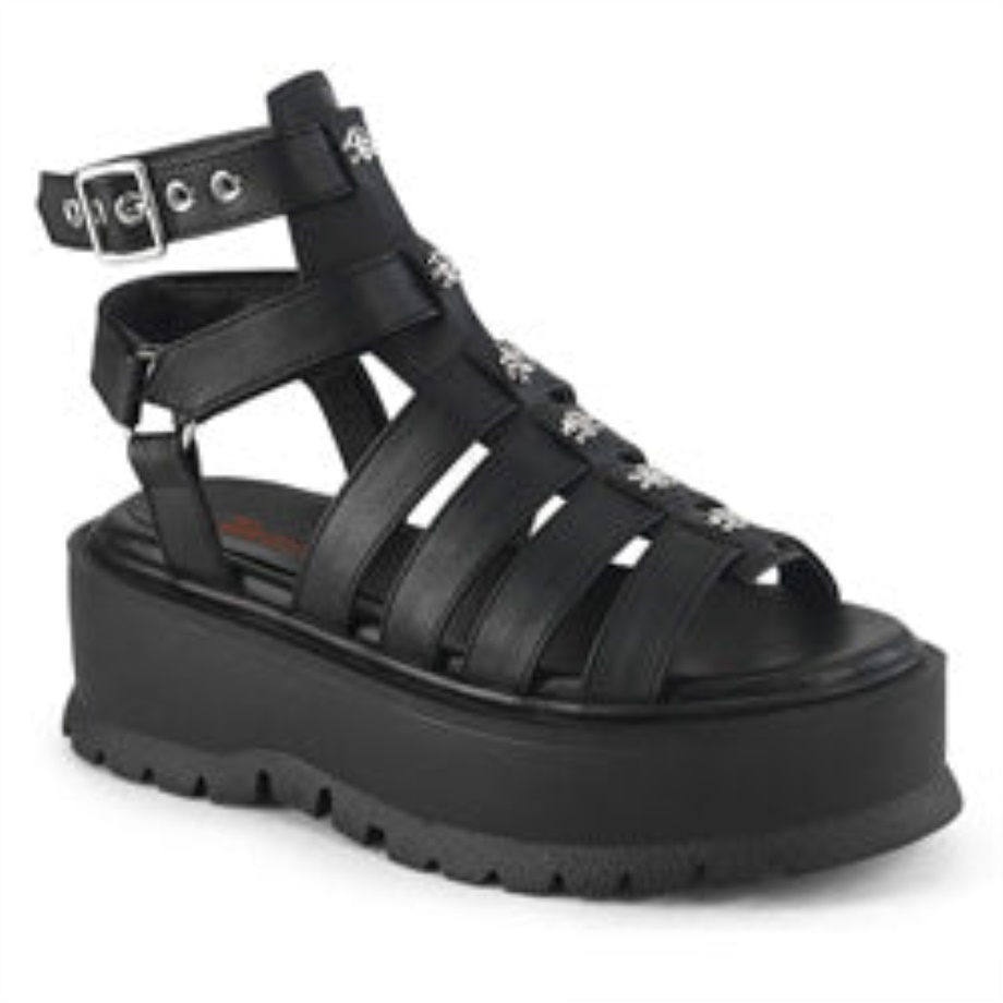 Slacker-18 Demonia Ireland Black Vegan Leather