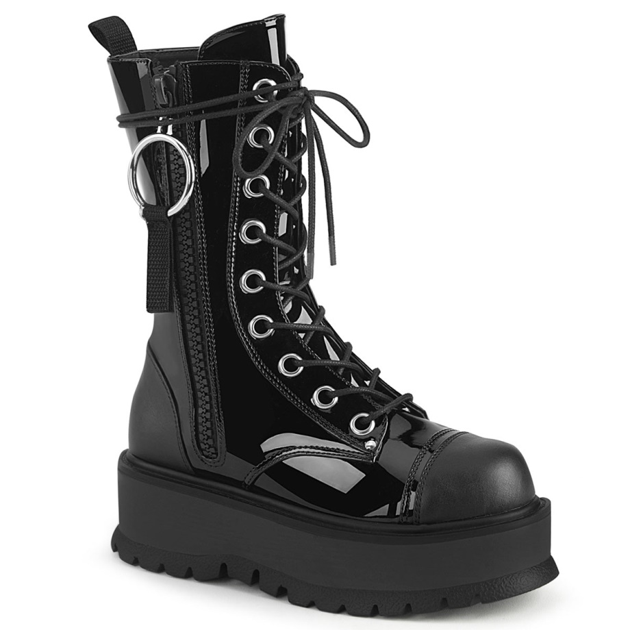Slacker-220 Black Vegan Leather Demonia Ireland