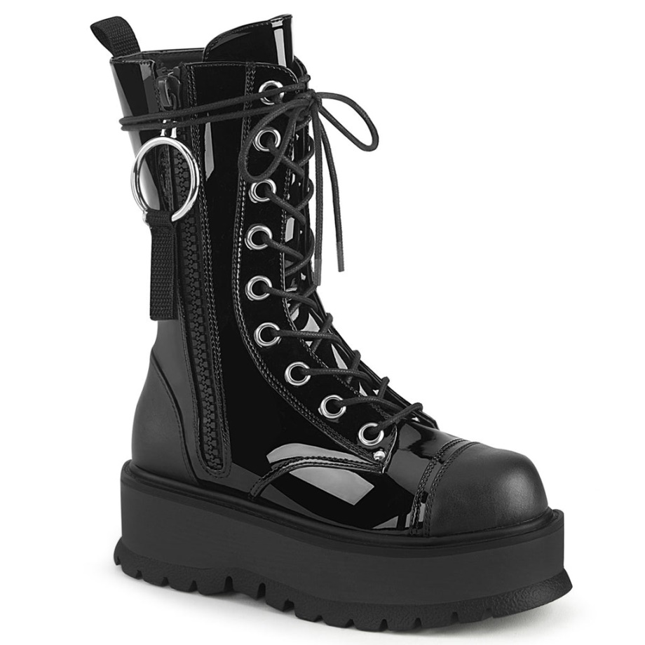 Slacker-220 Black Vegan Leather Demonia Ireland
