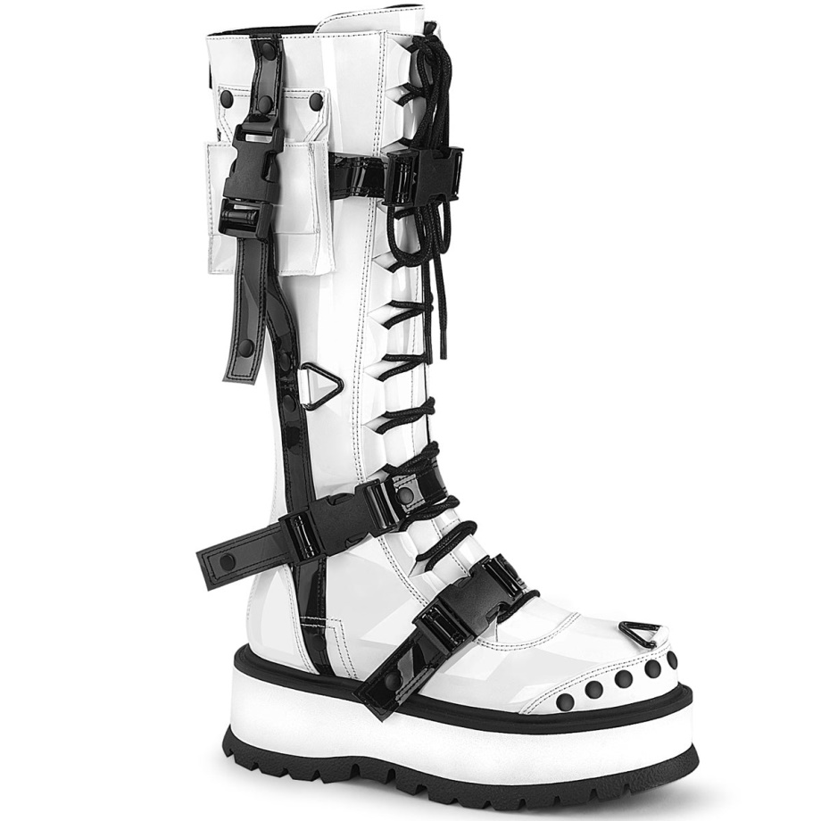Slacker-260 White Patent Demonia Ireland
