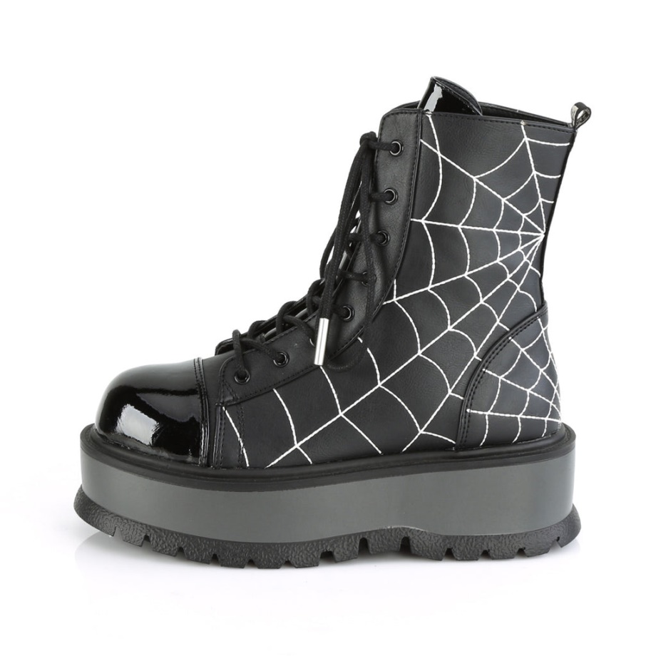 Slacker-88 Black Vegan Leather-Patent Demonia Ireland