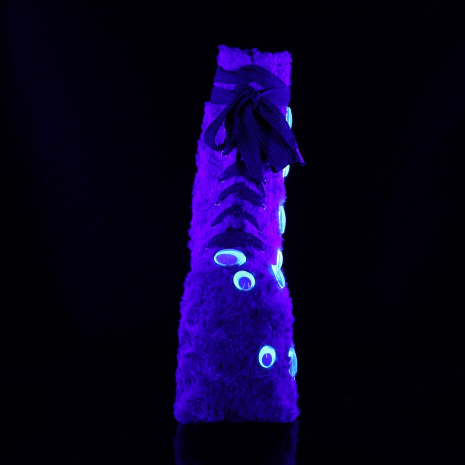 Slay-206 Demonia Ireland Lime Green Faux Fur