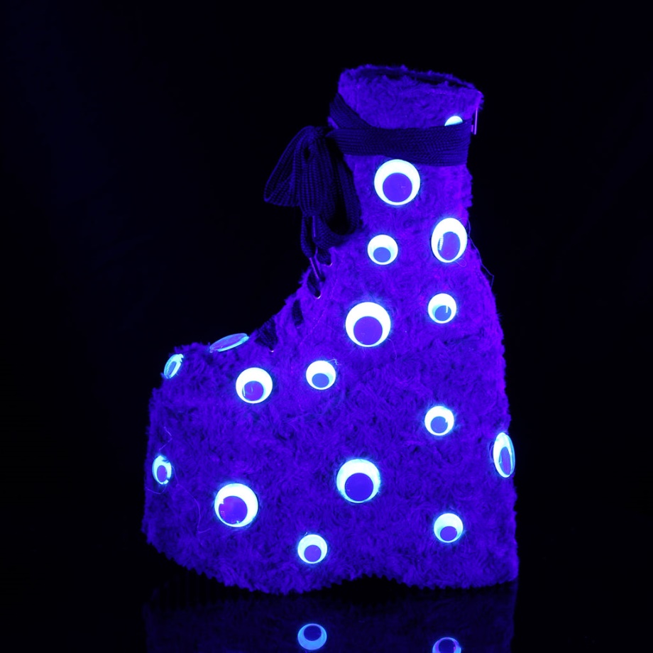 Slay-206 Demonia Ireland Lime Green Faux Fur