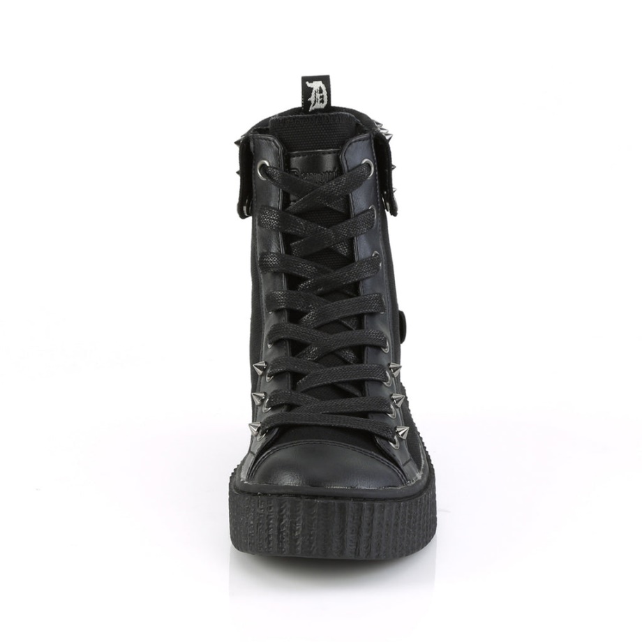 Sneeker-266 Demonia Ireland Black Canvas-Vegan Leather