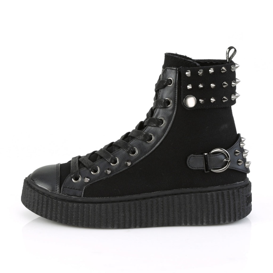 Sneeker-266 Demonia Ireland Black Canvas-Vegan Leather