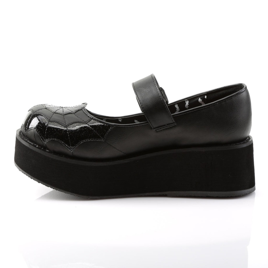 Sprite-05 Demonia Ireland Black Vegan Leather-Black Patent