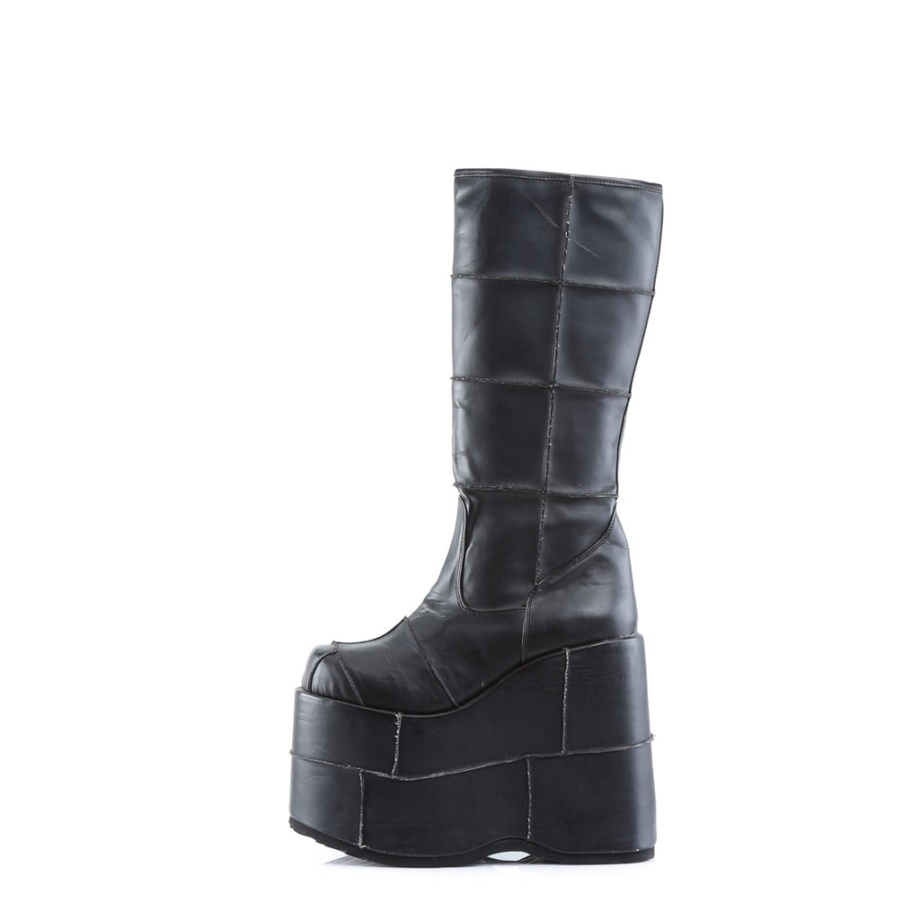 Stack-301 Demonia Ireland Black Vegan Leather