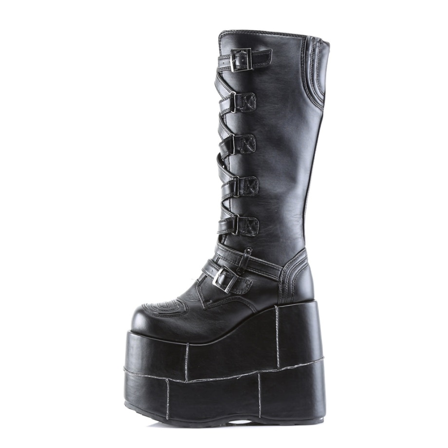 Stack-308 Black Vegan Leather Demonia Ireland