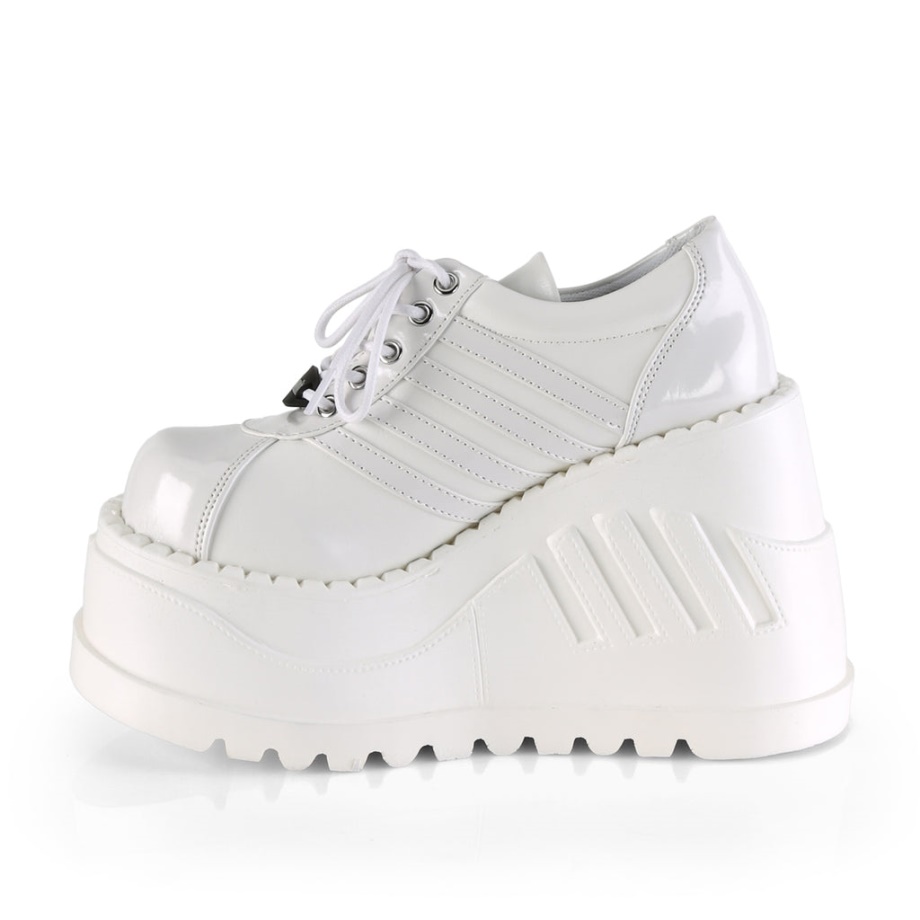 Stomp-08 Demonia Ireland White Vegan Leather