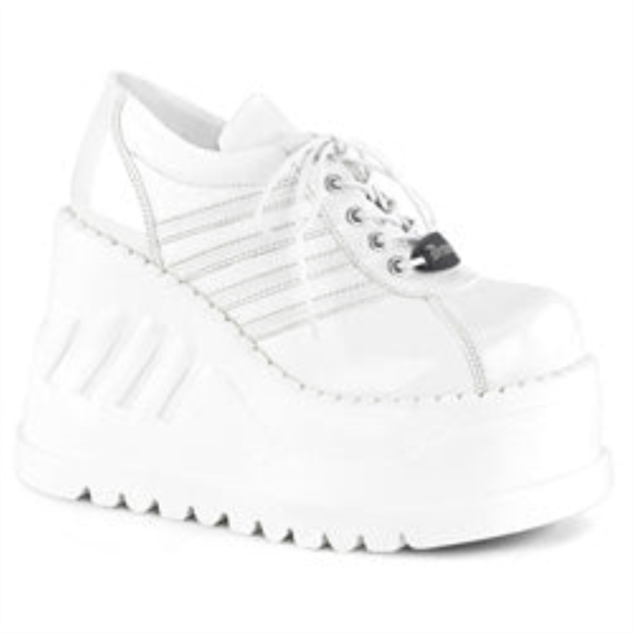 Stomp-08 Demonia Ireland White Vegan Leather