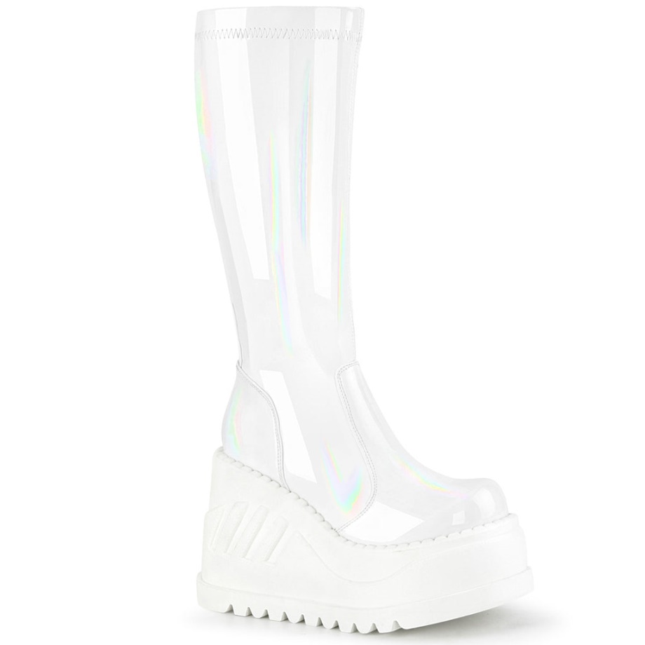 Stomp-200 Demonia Ireland White Hologram Stretch Patent